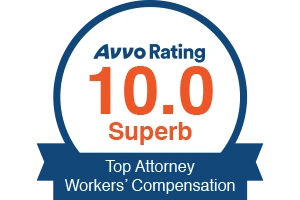 Avvo Rating 10 / Top Attorney Worker's Compensation - Badge