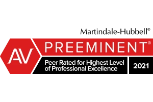 Martindale-Hubbell / AV Preeminent / Peer Rated for Highest Level of Professional Excellence 2021 - 